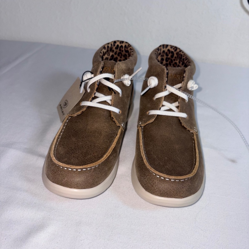 Ariat Hilo High Top 9 Brown Bomber NEW Leopard Print Moc Toe Chukka Shoes